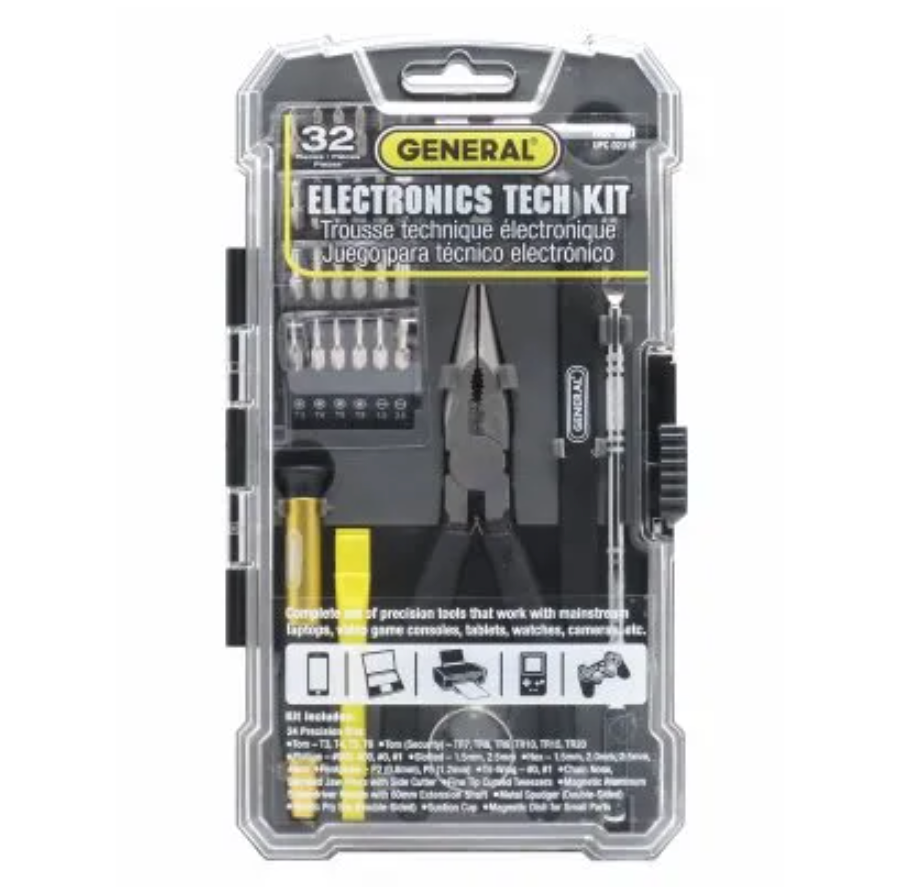 Electronic Tools Tech Kit for DIY Electronics Repairs – 32 Piece Set