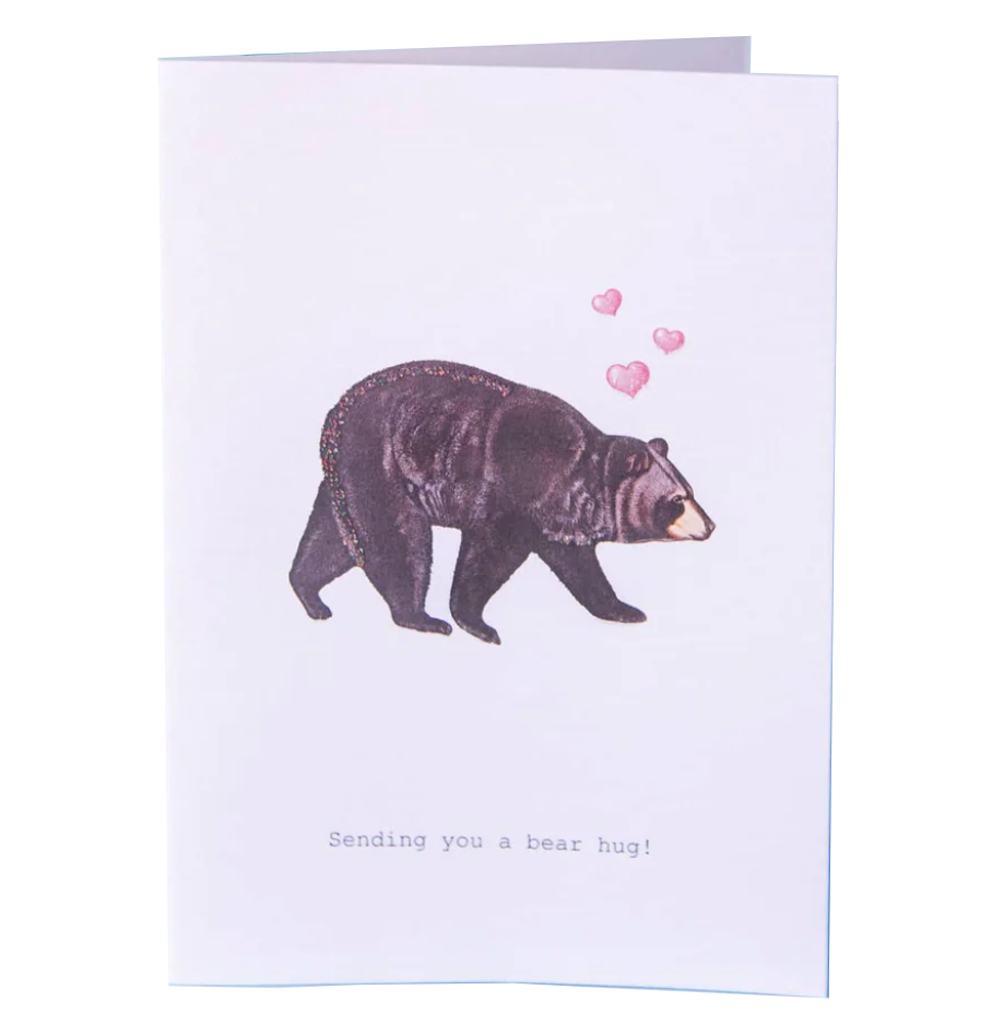 Bear Hug Glitter Greeting Card – 3.5" x 5"