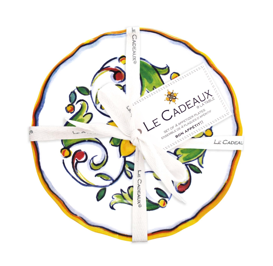 Le Cadeaux 6.5" Appetizer Plates – Set of 4 – Capri