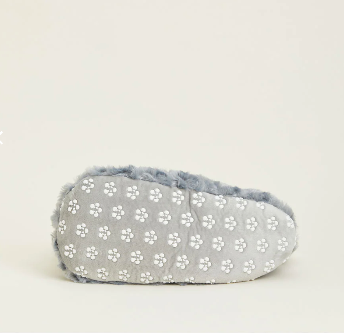 Warmies Microwavable Lavender Scented Weighted Curly Slippers – Gray