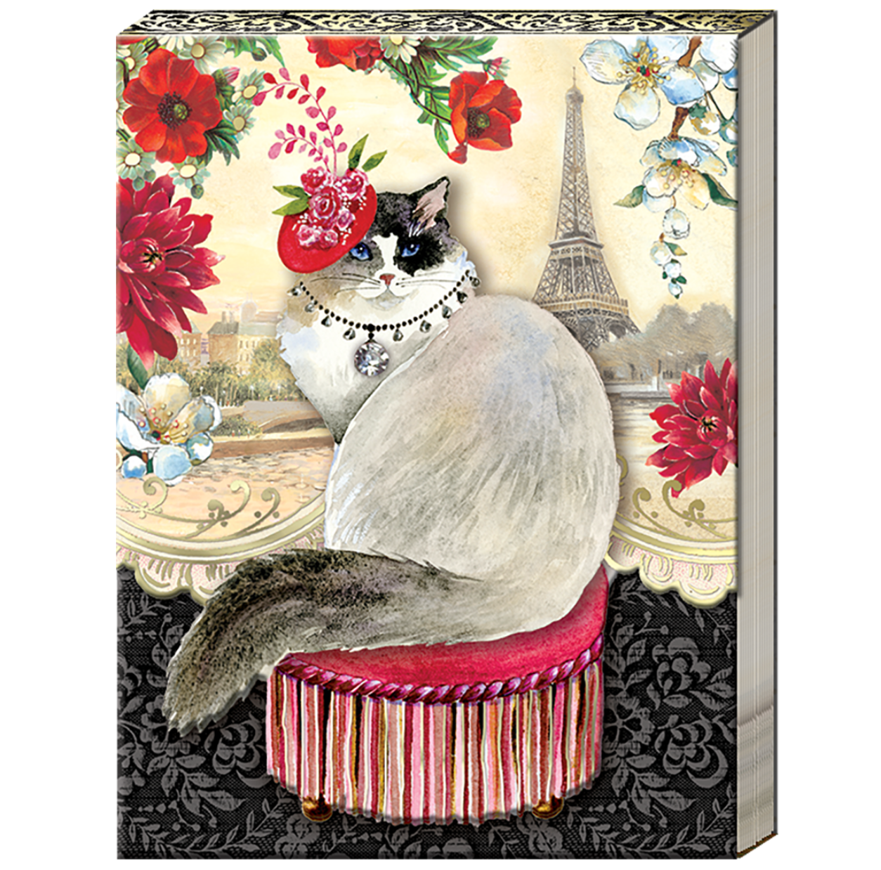 Posh Pet Magnetic Pocket Note Pad - Paris Cat