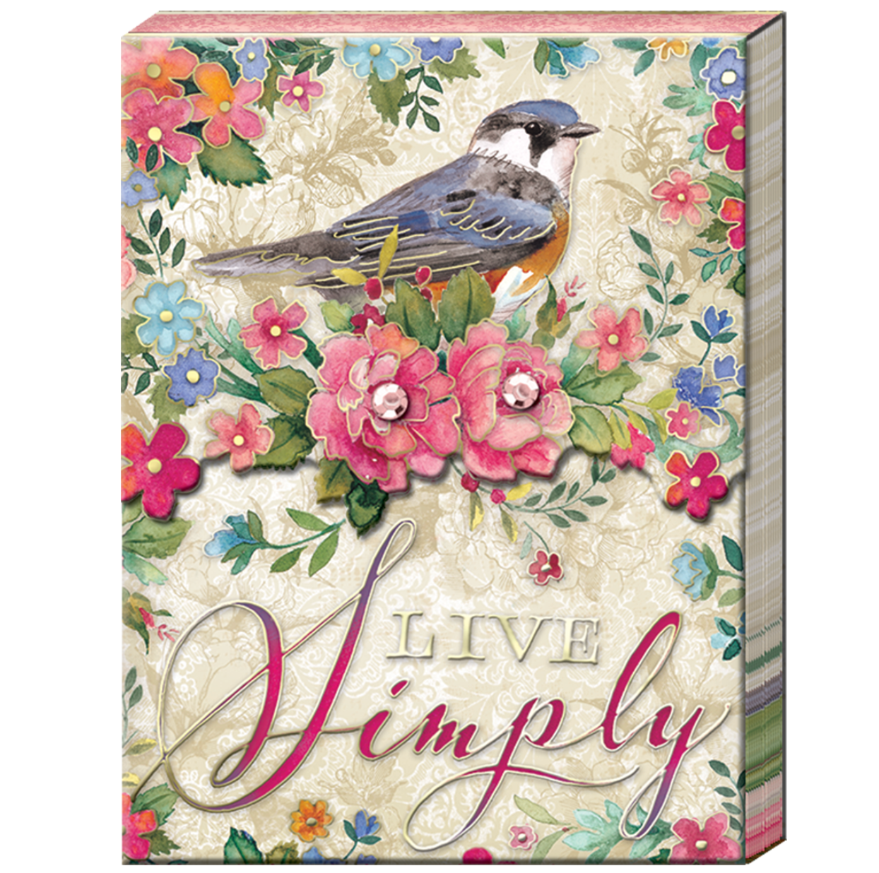 Inspirational Magnetic Pocket Note Pad - Live Simply Bird