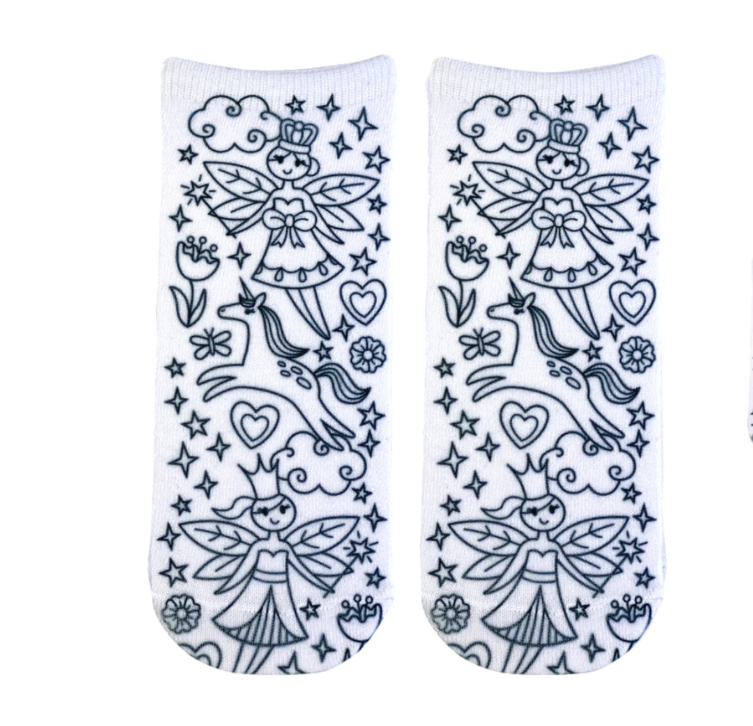Living Royal Coloring Ankle Socks – Fairy Princes
