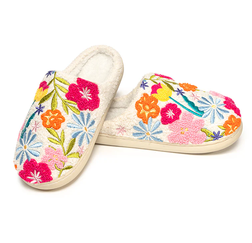 Living Royal Women's Slippers – Fits Womens Shoe Size M/L 9-12 – Flower Bloom