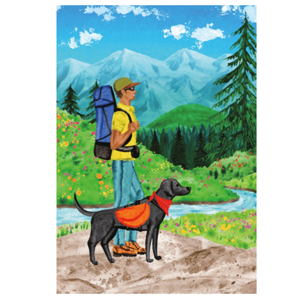 Caspari Father's Day Card – Hiking Dad – 1 Card & 1 Envelope