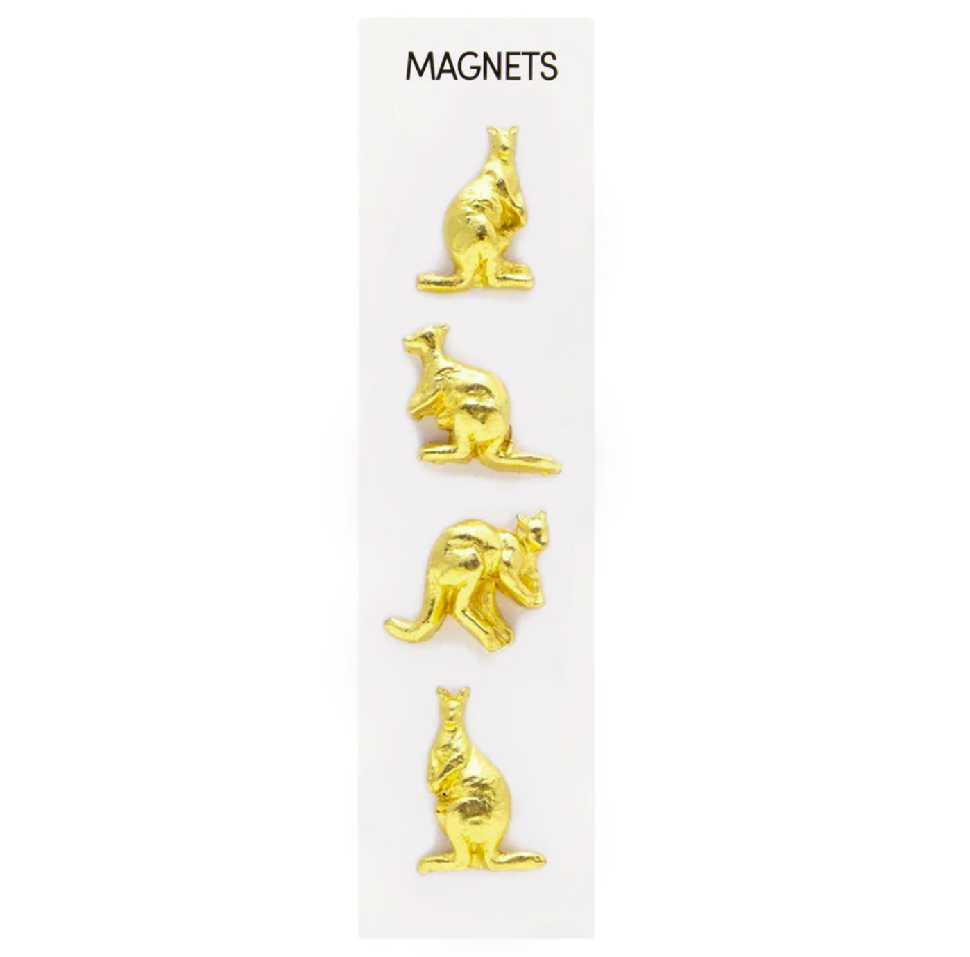 Cast Metal Gold Kangaroo Magnets – Pack of 4
