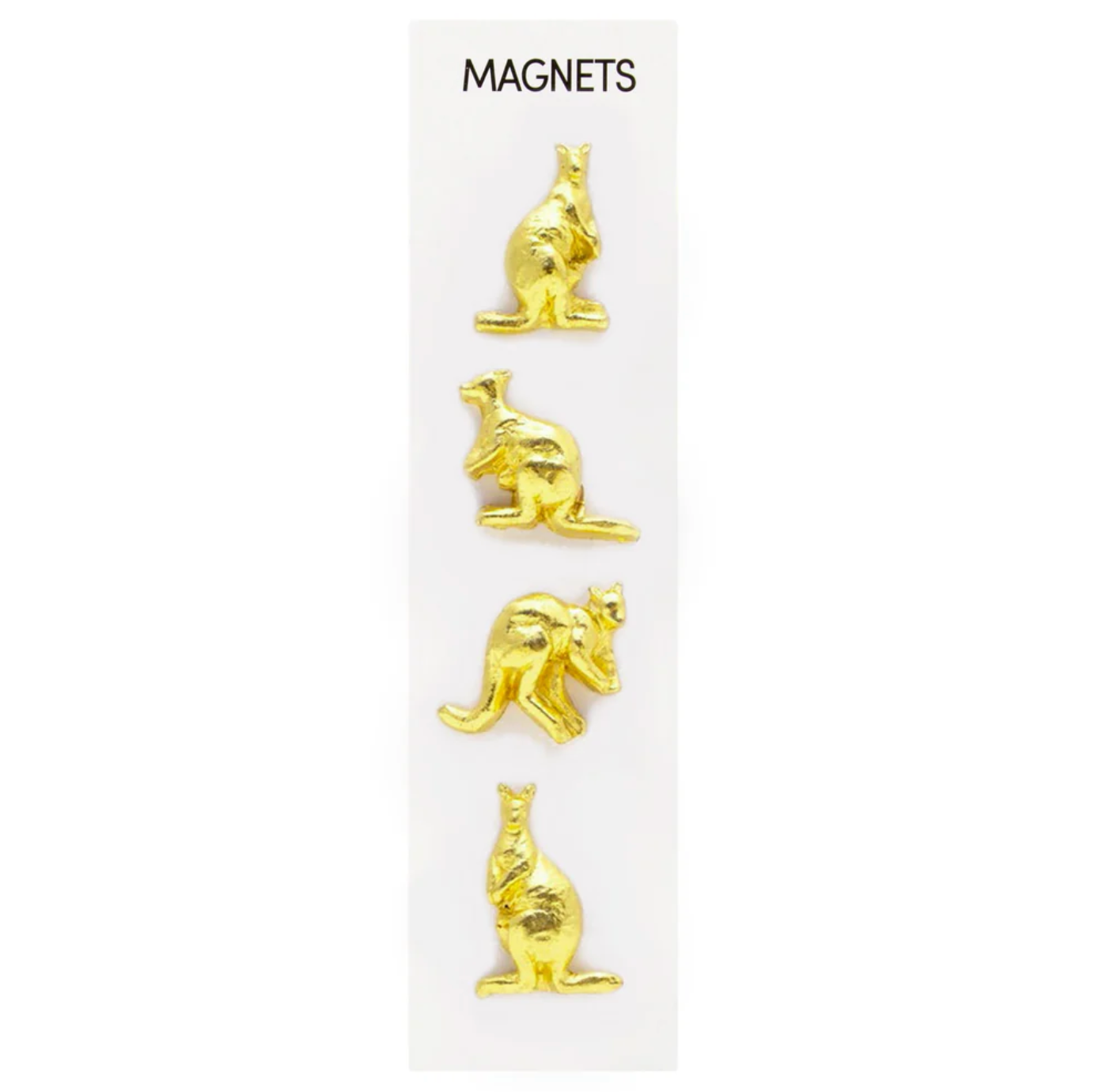 Cast Metal Gold Kangaroo Novelty Magnets – Pack of 4