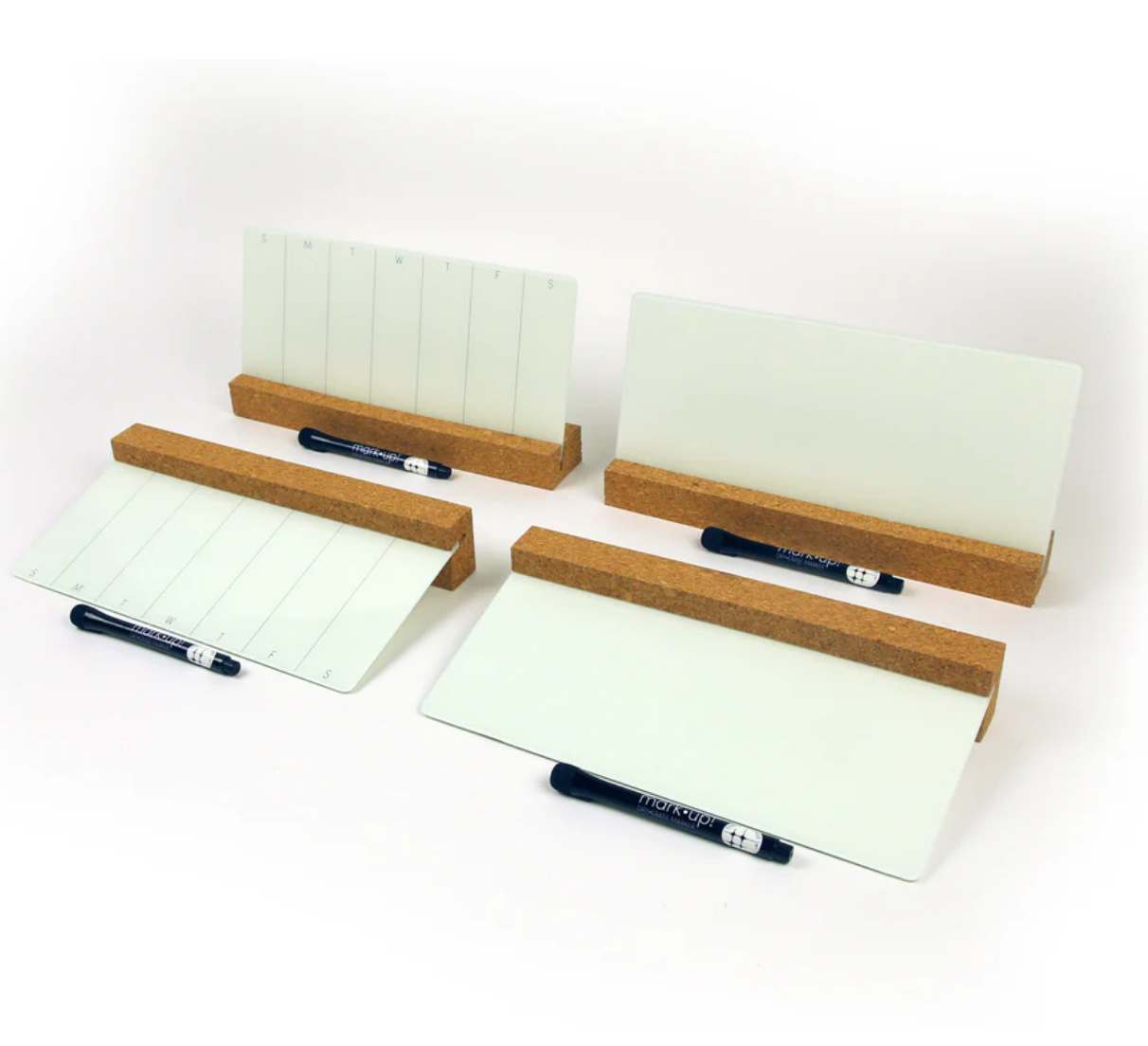 Glassencorque Wide Weekly Desktop Dry-Erase Board – 6" x 12"