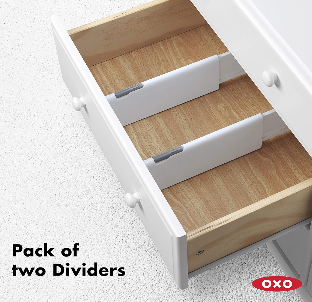 OXO Good Grips Expandable Dresser Drawer Divider - 2 Pack