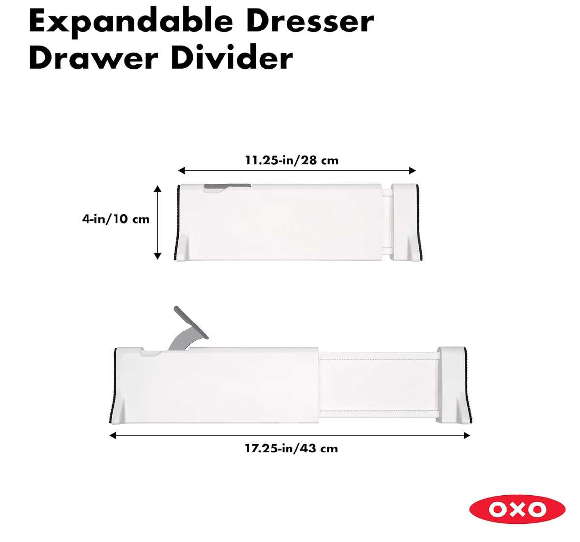 OXO Good Grips Expandable Dresser Drawer Divider - 2 Pack