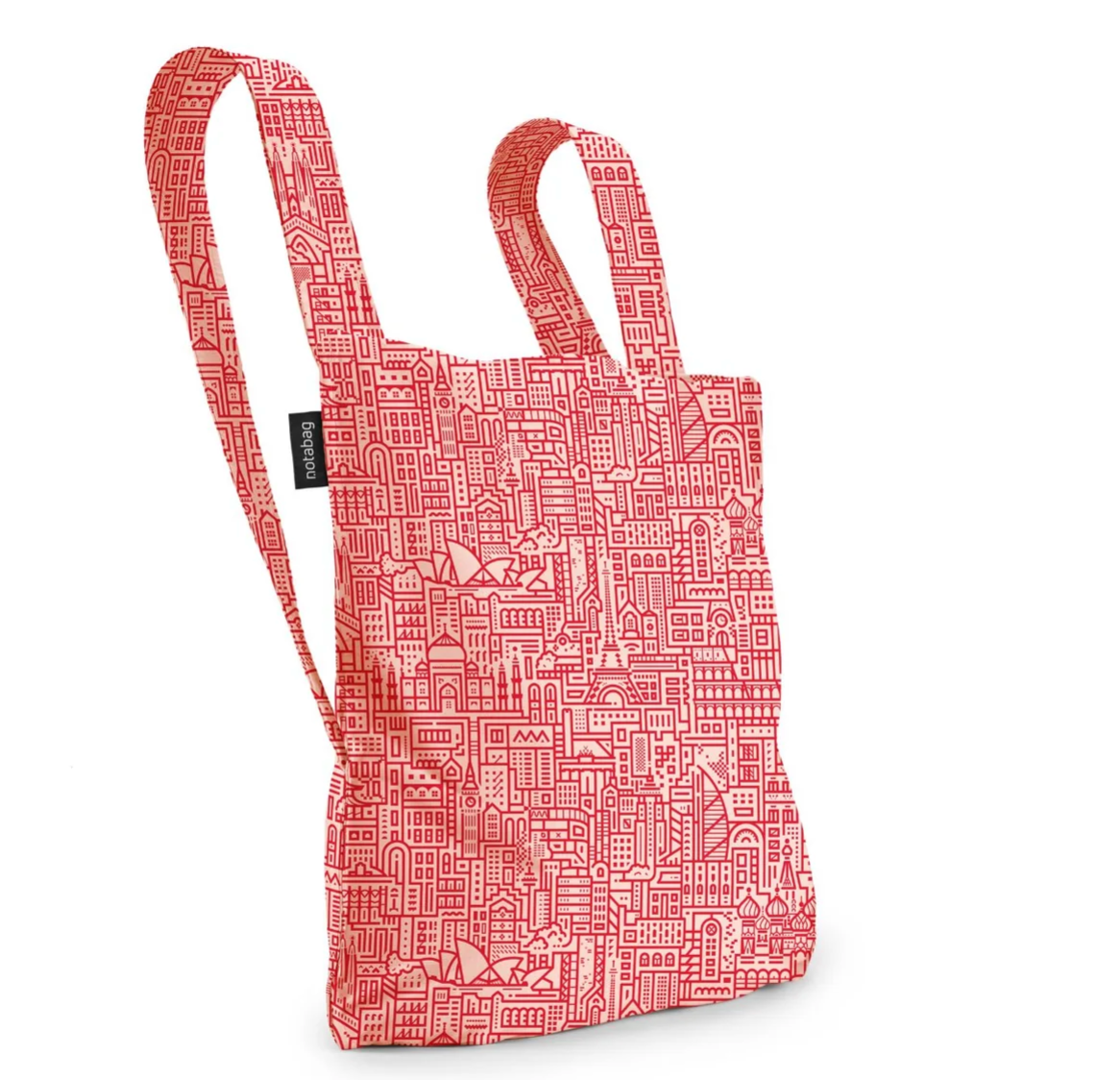Notabag Recycled Convertible Tote Backpack – Rose/Red