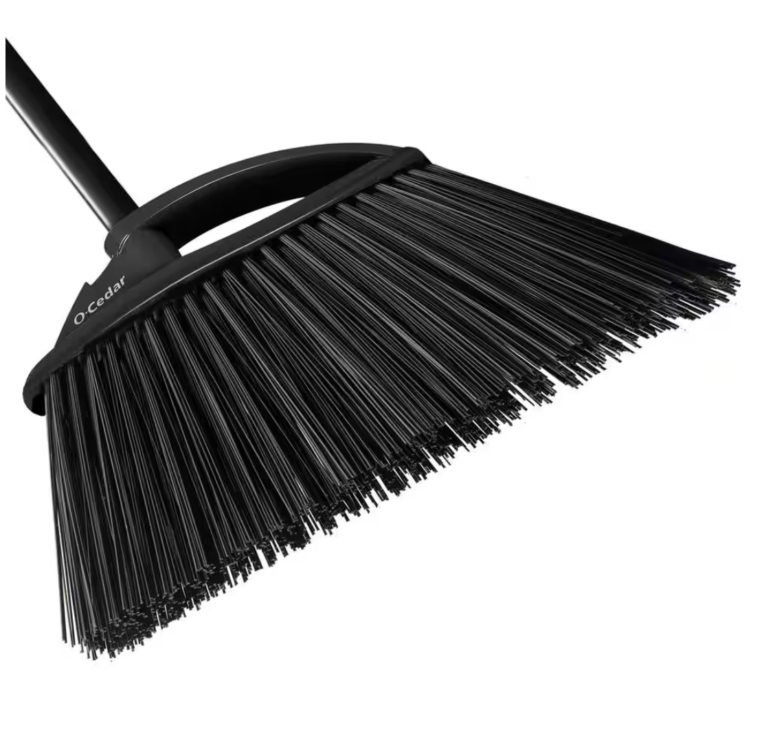 O-Cedar PowerCorner Outdoor Broom – Black/Grey – 14"