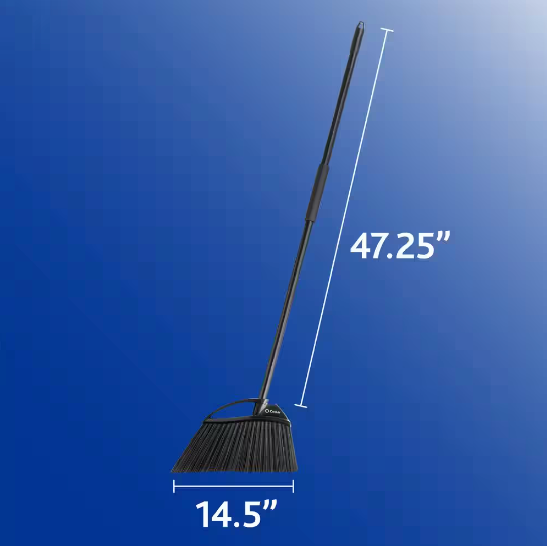 O-Cedar PowerCorner Outdoor Broom – Black/Grey – 14"