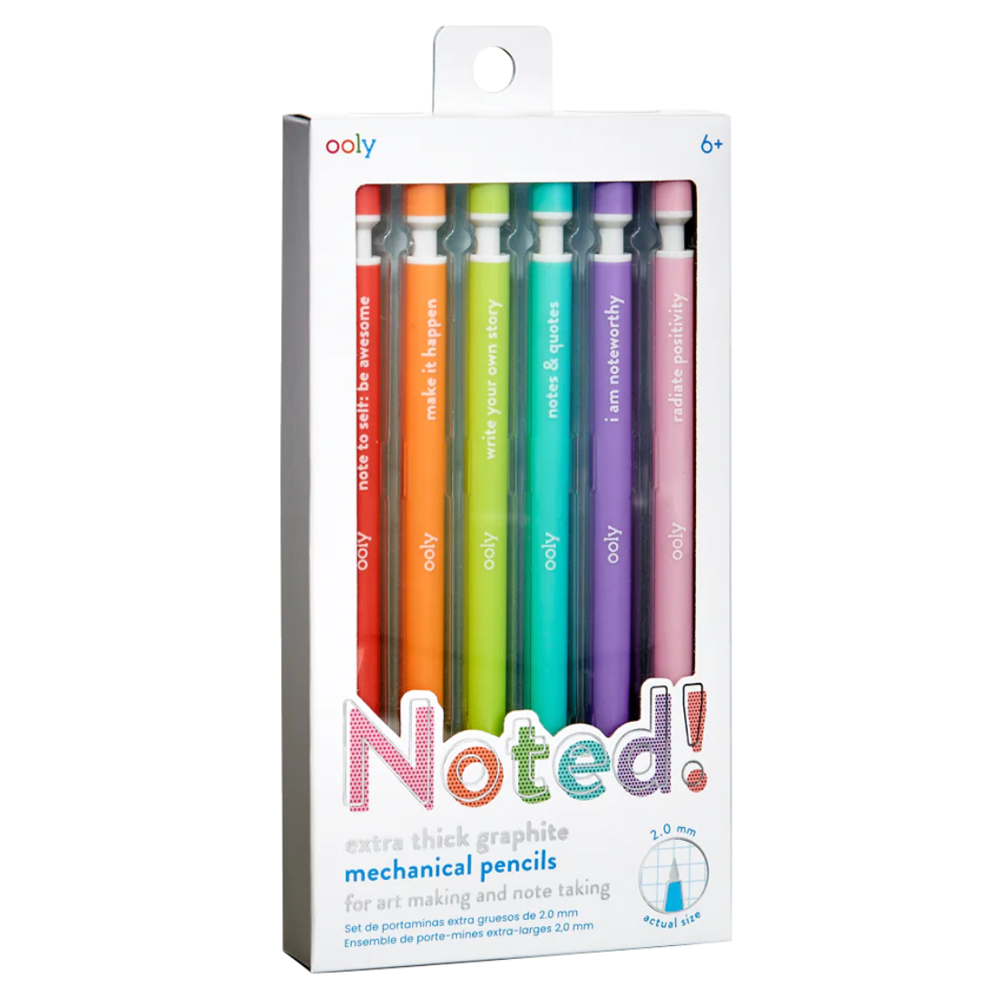 Noted! Extra Thick Graphite Mechanical Pencils – Set of 6