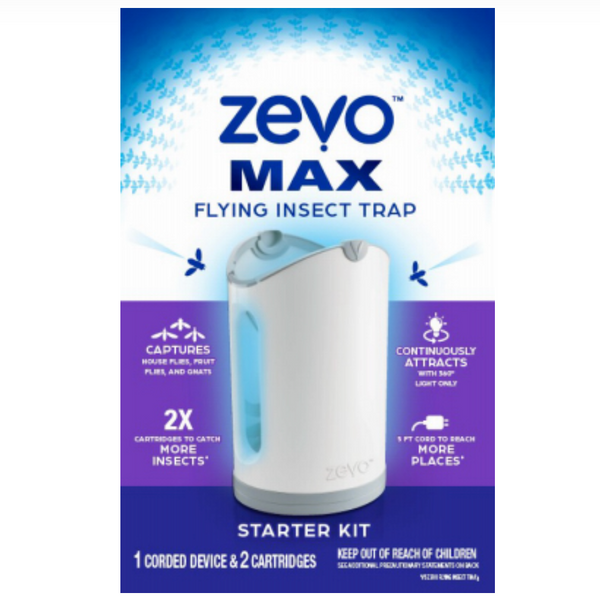Zevo Max Flying UV Insect Plug-In Trap Starter Kit – 1 Device – 2