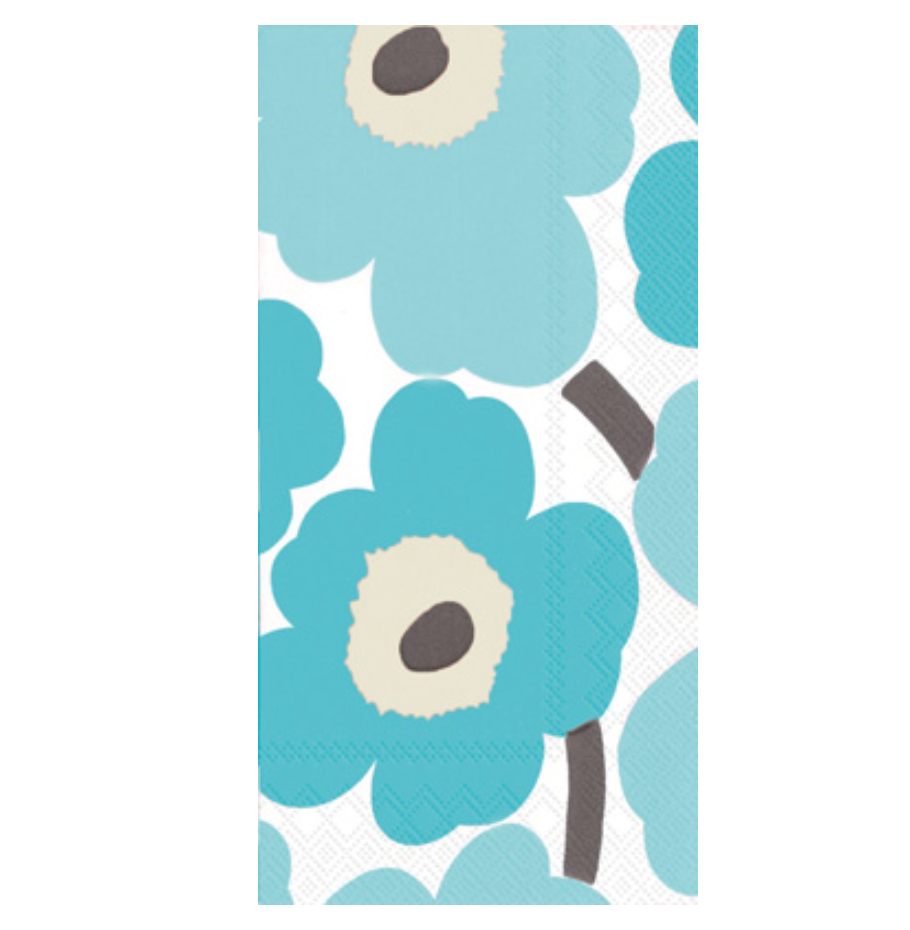 Marimekko Unikko Turquoise Guest Towels - 16pk