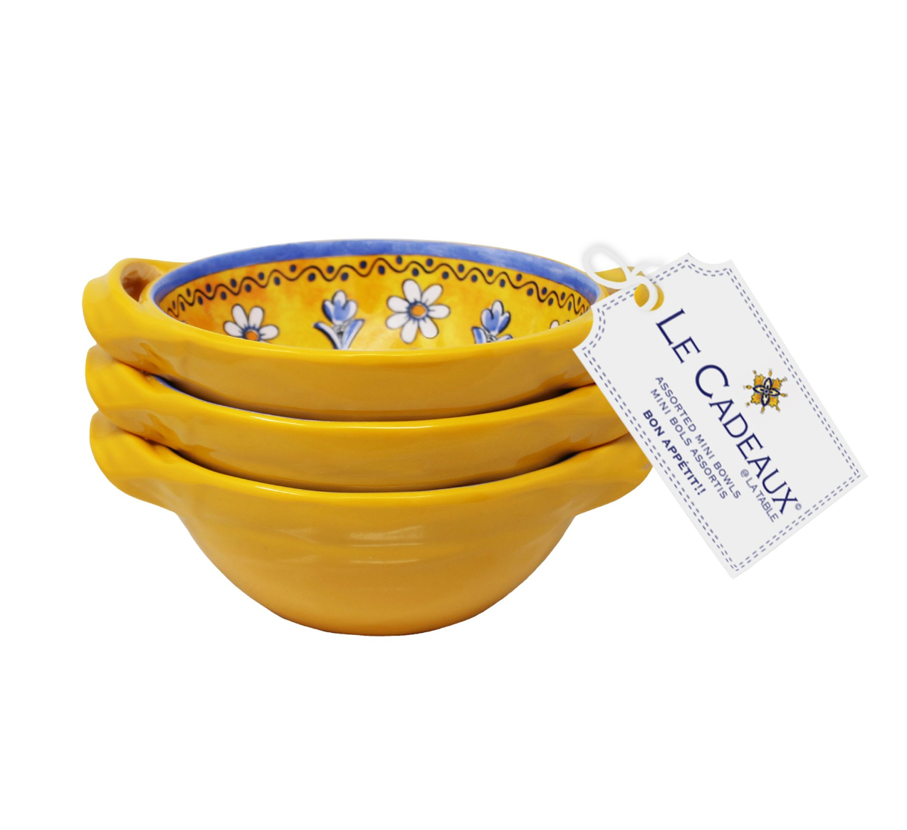 Le Cadeaux Melamine Mini Handled Bowls – Set of 3 – Benidorm