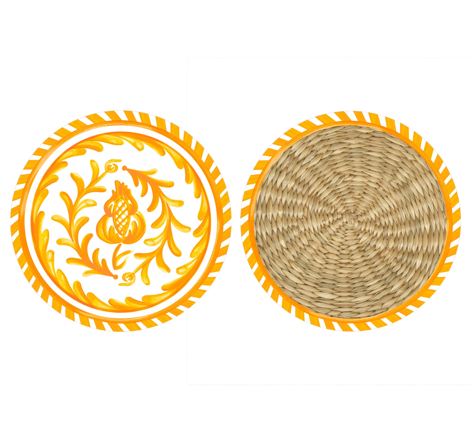 Le Cadeaux Double-Sided Paper Coasters – Sicily Orange – Pack of 20