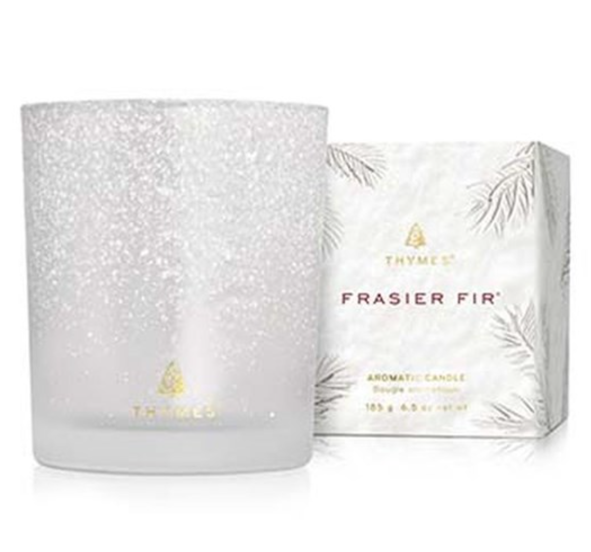 Thymes Frasier Fir Poured Scented Candle – Flocked Collection – 6.5oz