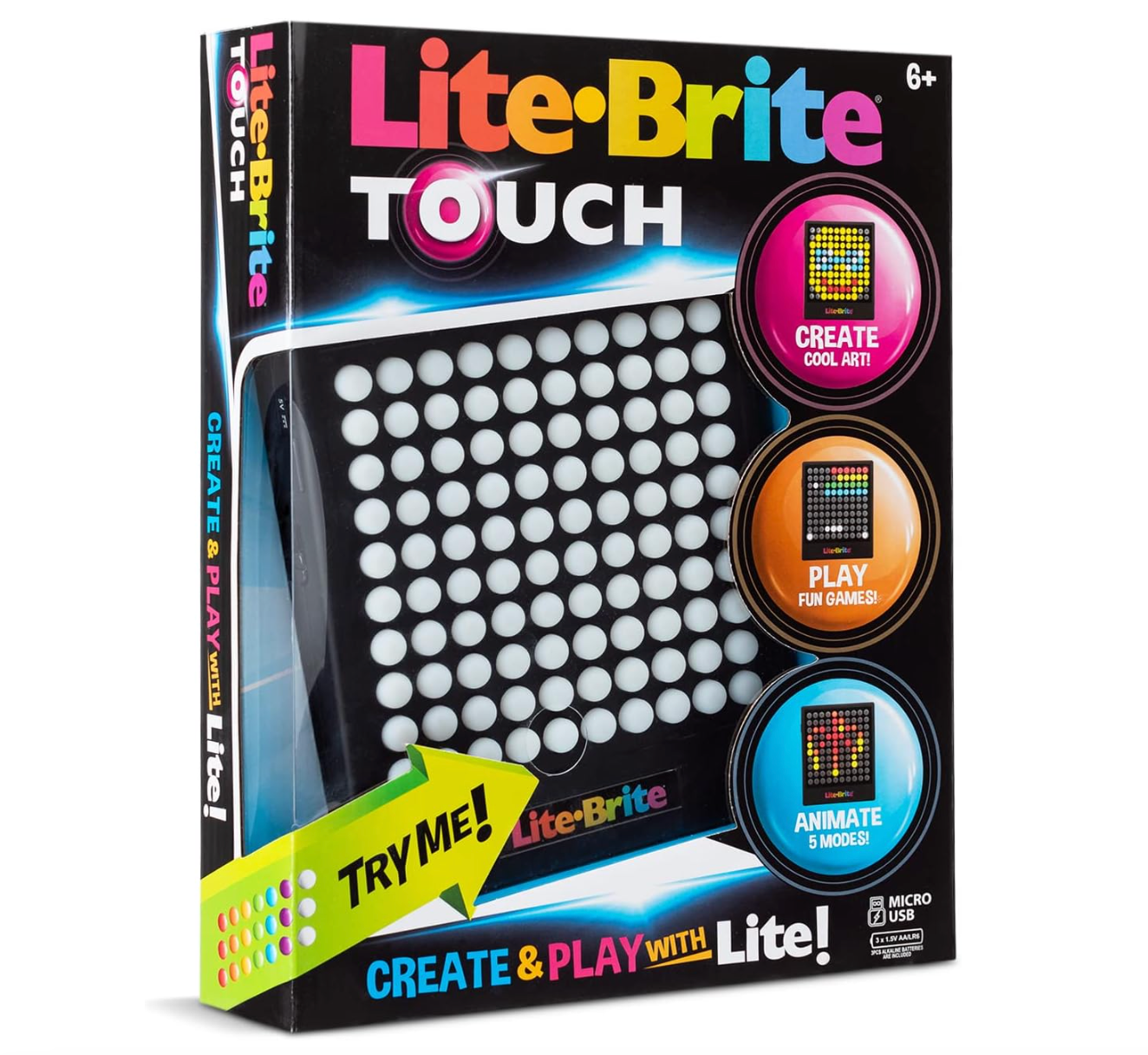 Lite-Brite Touch - Create Play & Animate - Light Up Portable Stem Sensory Learning Toy