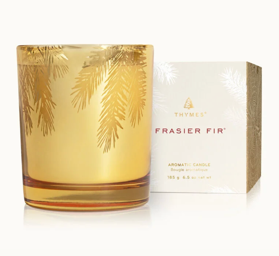 Thymes Frasier Fir Poured Candle – Gilded Gold – 6.5oz