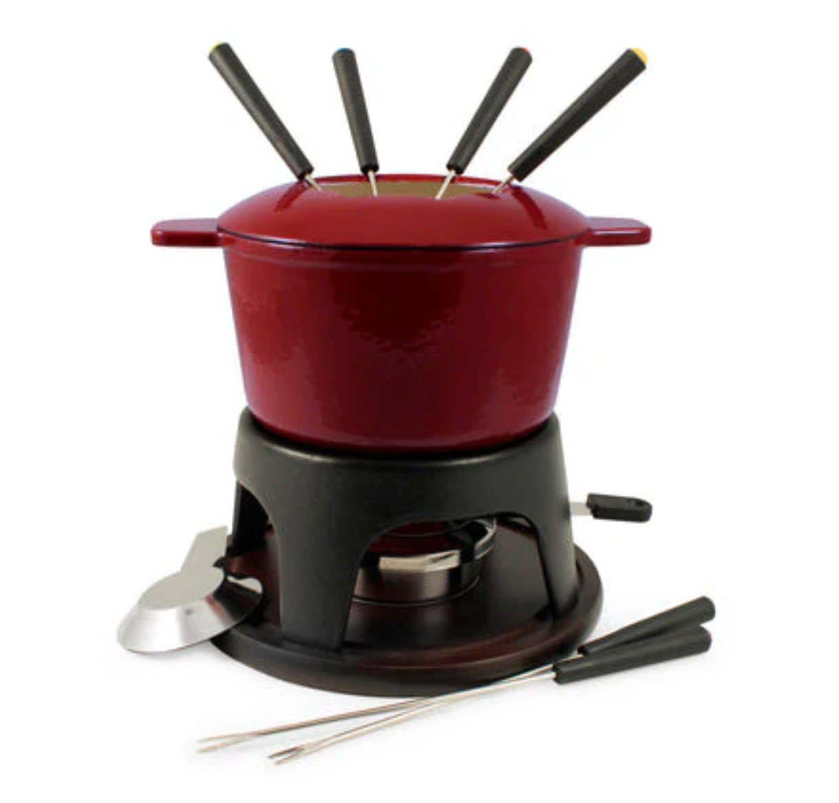 Cast Iron Fondue Set  – Sierra Cherry Red