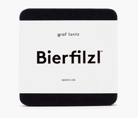 Graf Lantz Bierfilzl Square Felt Coaster – Black – 4pk