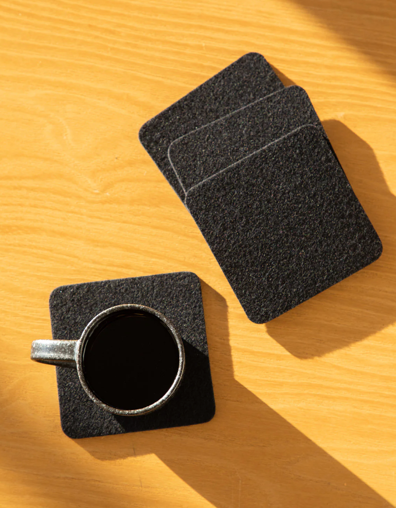 Graf Lantz Bierfilzl Square Felt Coaster – Black – 4pk