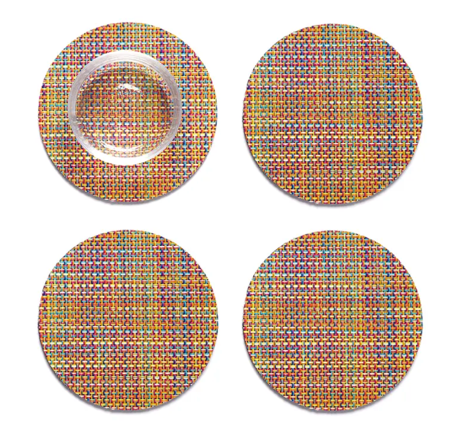 Chilewich Mini Basketweave Coasters - Confetti – Set of 4