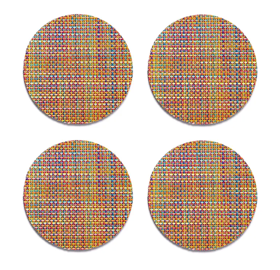 Chilewich Mini Basketweave Coasters - Confetti – Set of 4