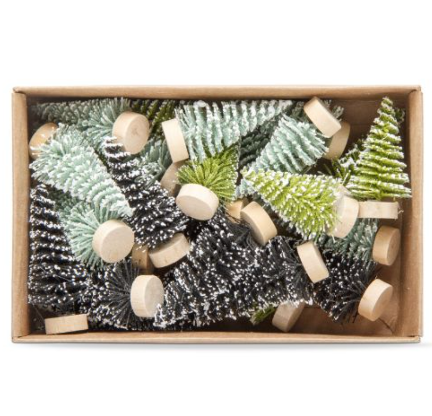 Glitter Decoration Mini Tree Set – Pack of 24