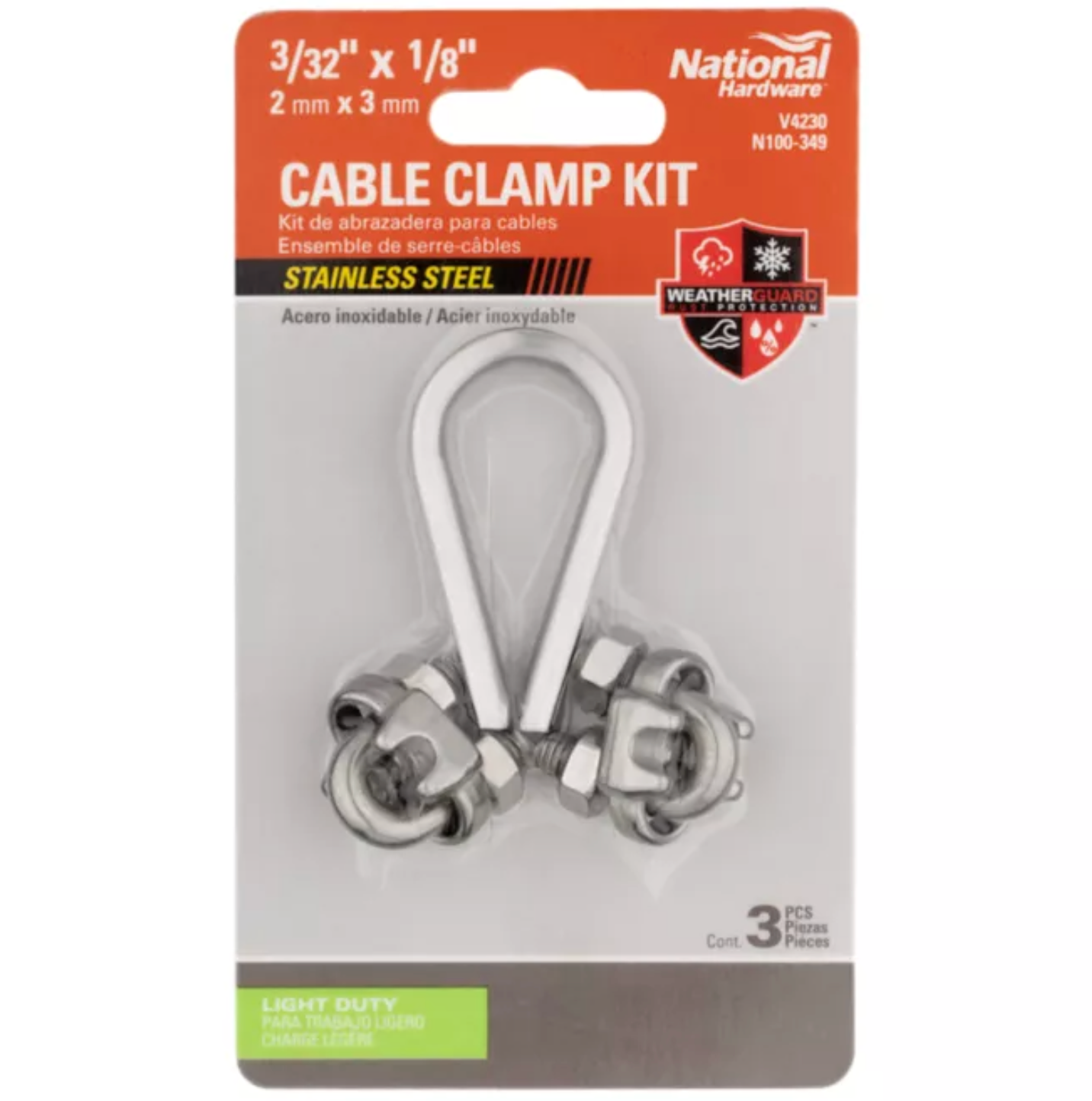 Stainless Steel Cable Clamp Kit –3/32