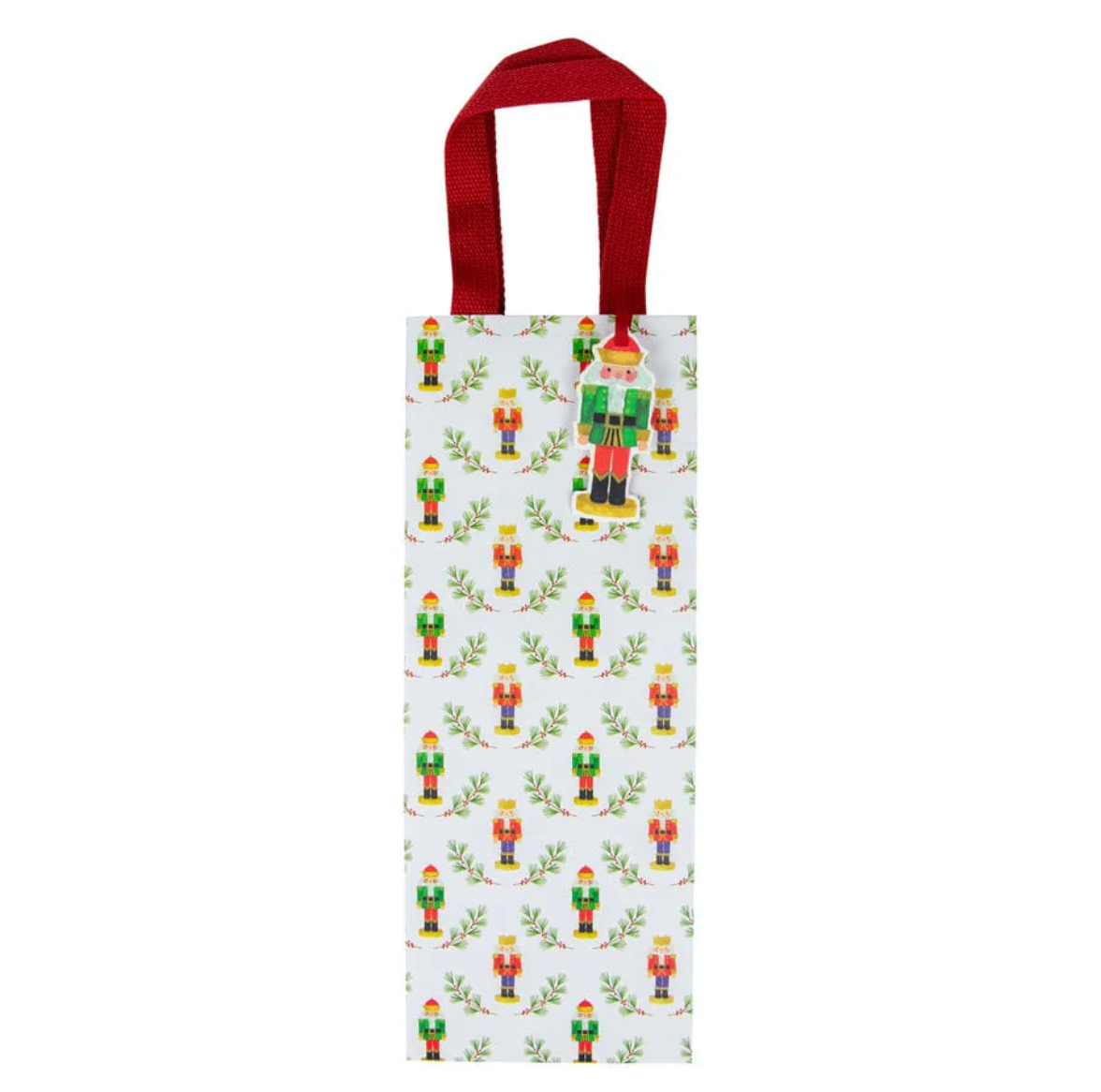 Caspari Little Nutcracker Wine Bottle Gift Bag