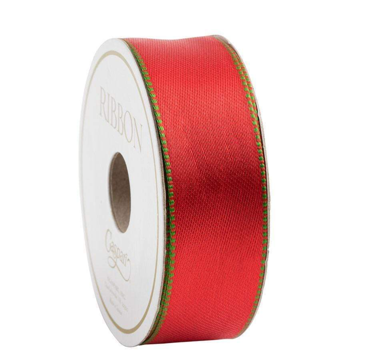 Green & Red Reversible Satin Unwired Ribbon – 1"w x 10 Yard Spool