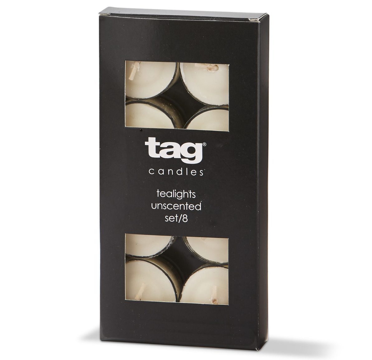 Tag Tea Light Wax Candles – Ivory – 8-Pk.