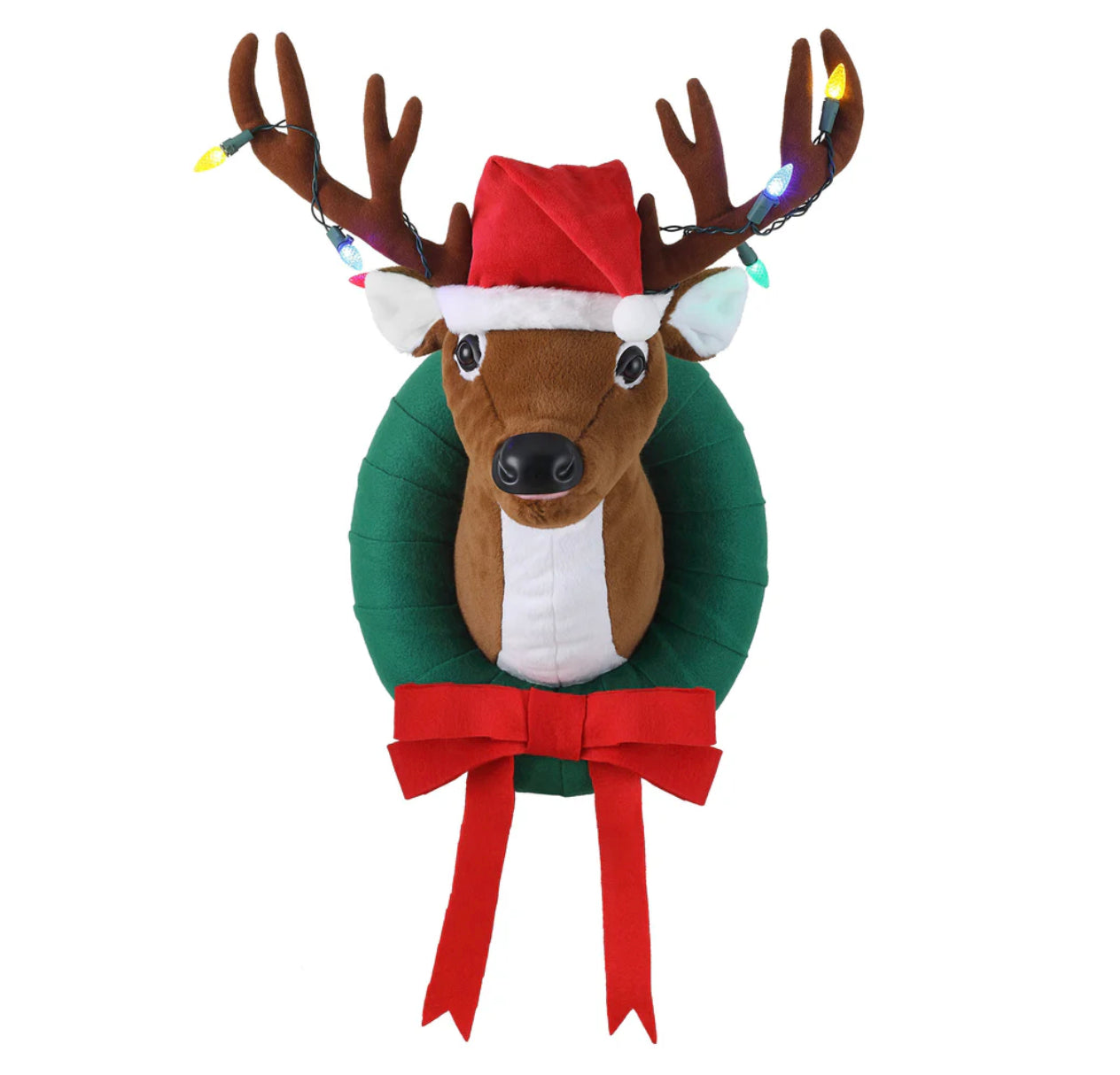 Mr. Christmas Animated Singing Reindeer Wreath – 17"