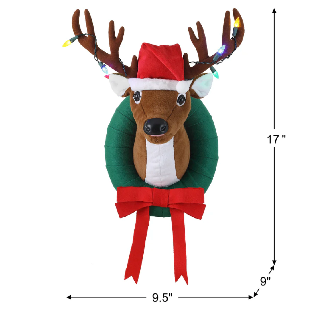 Mr. Christmas Animated Singing Reindeer Wreath – 17"