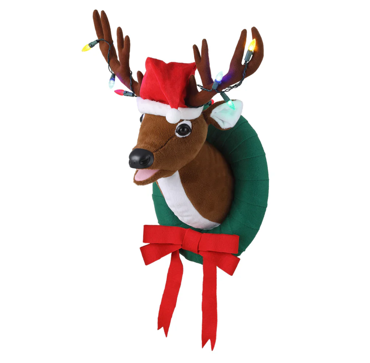 Mr. Christmas Animated Singing Reindeer Wreath – 17"