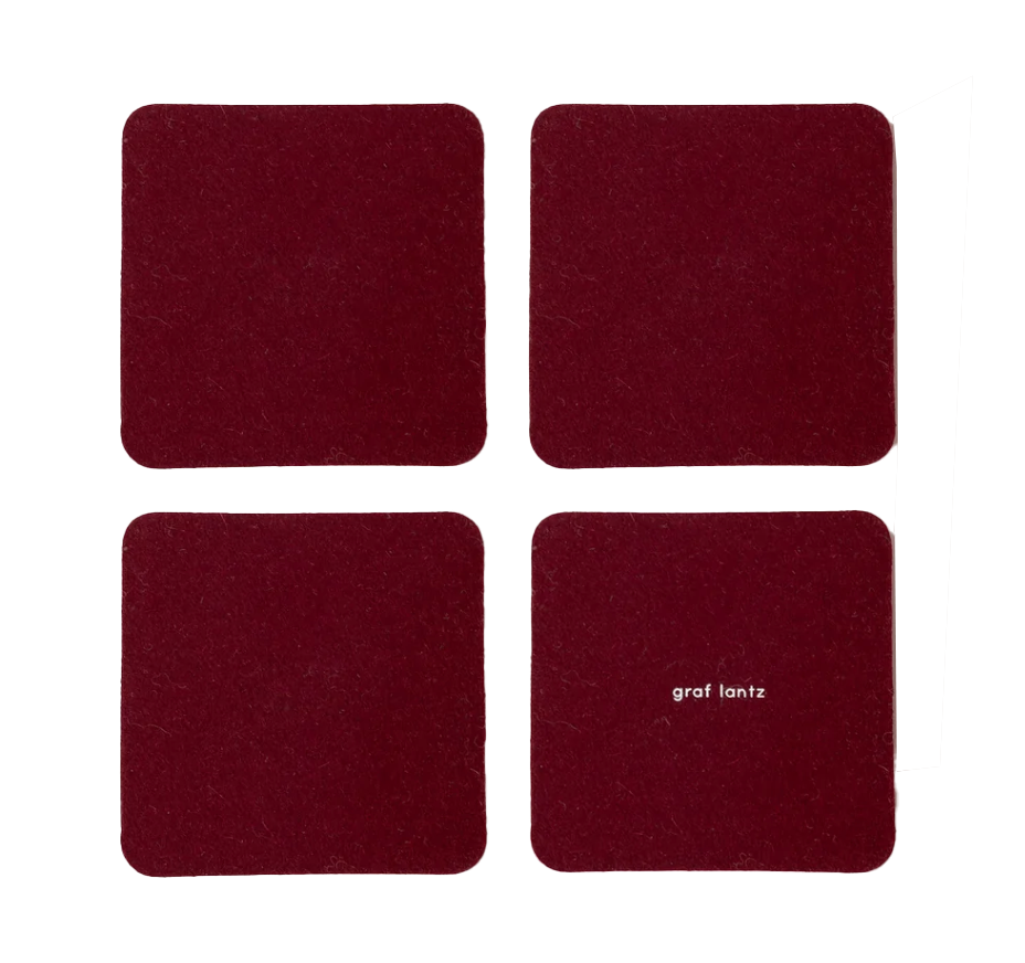 Graf Lantz Bierfilzl Square Felt Coaster – Burgundy – 4pk