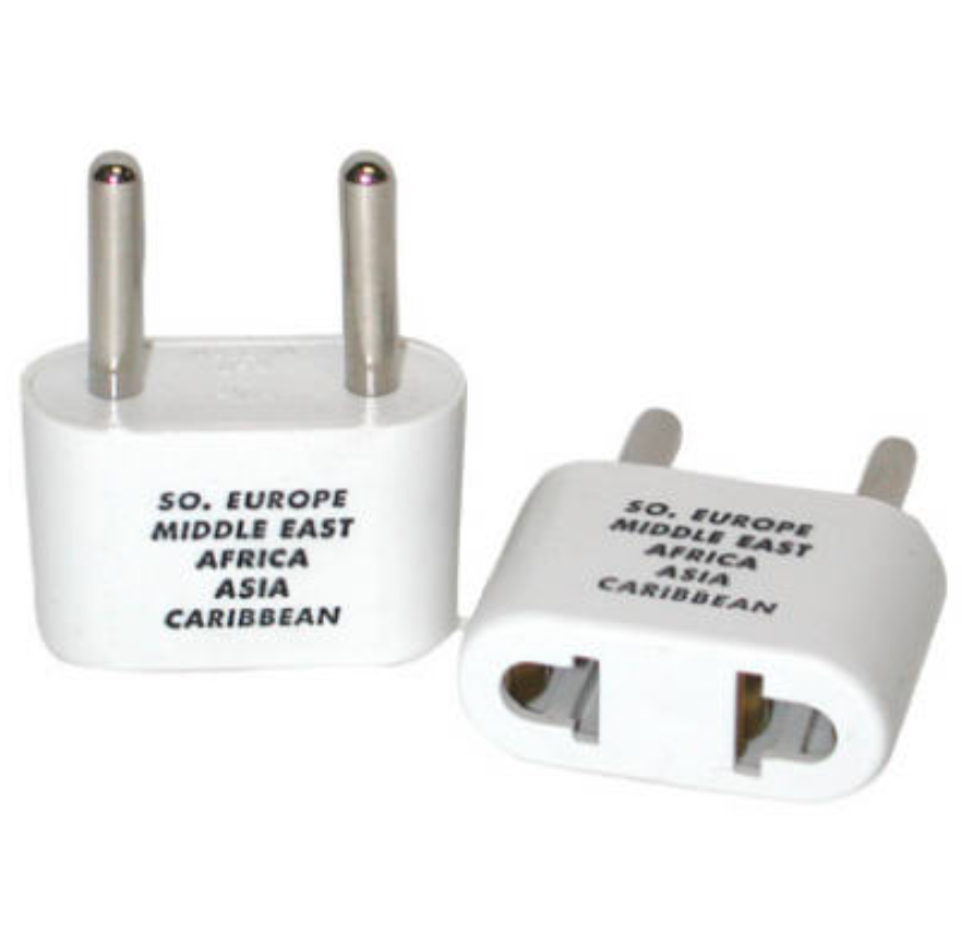 International Plug Adapter For Southern Europe, Middle East, Asia & Parts Of Africa And The Caribbean