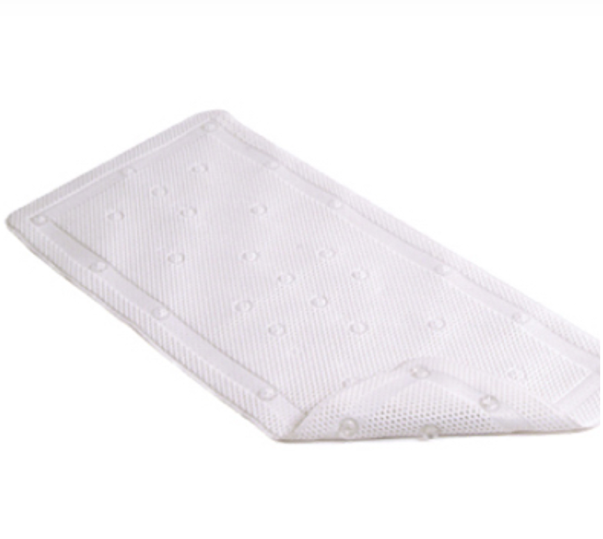 White Rubber Bath Mat – White – 17" x 36"