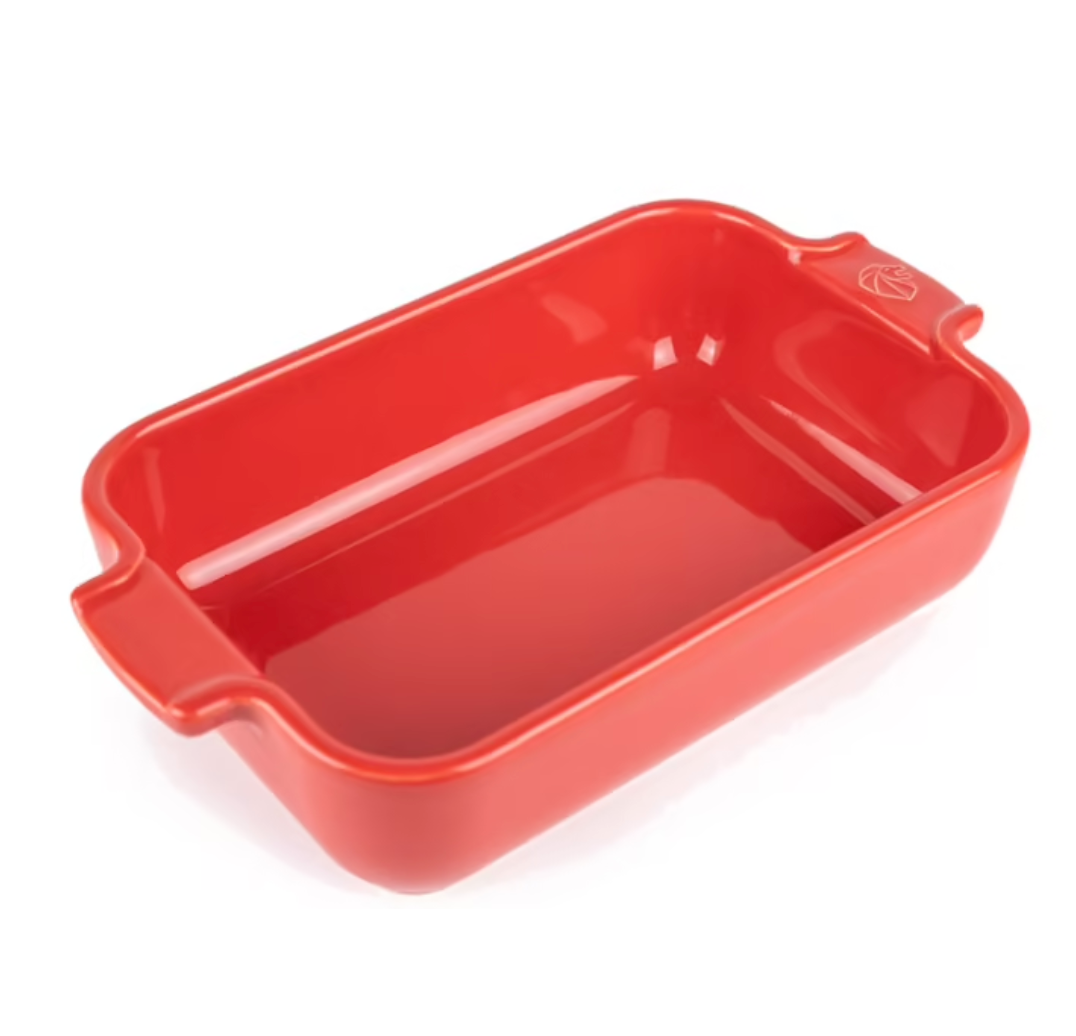 Peugeot Appolia Petite Rectangular Ceramic Baking Dish With Handles – 8.5" – Red