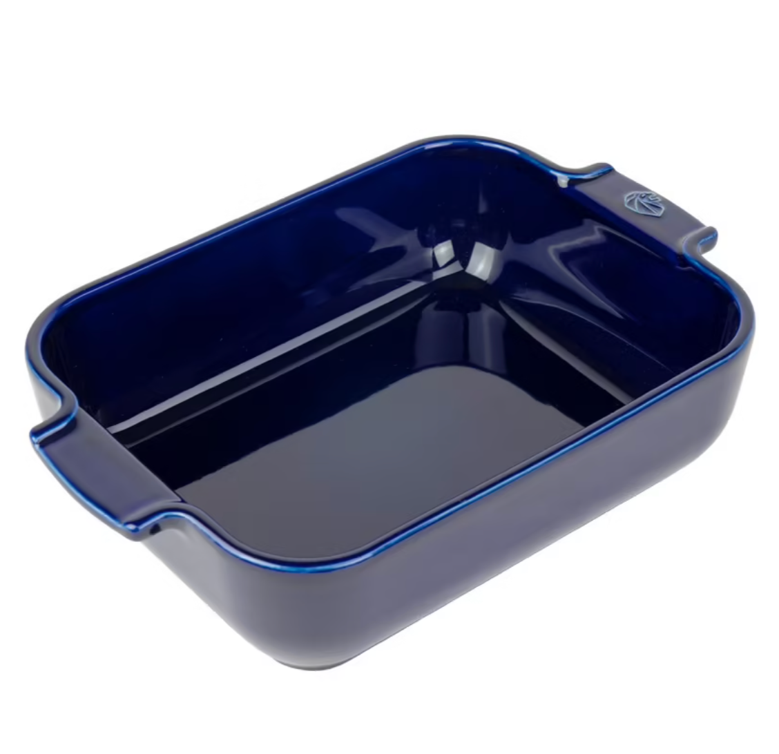 Peugeot Appolia Rectangular Ceramic Baking Dish With Handles – 10" – Blue