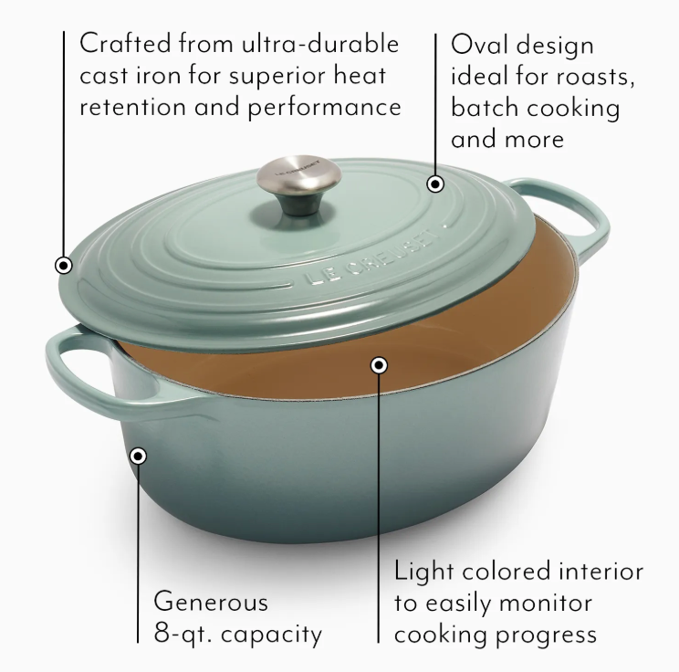 Le Creuset - Forno olandese ovale in ghisa smaltata, 5 qt, colore: Cerise Le Creuset - Forno olandese ovale in ghisa smaltata, 5 qt, colore: Cerise