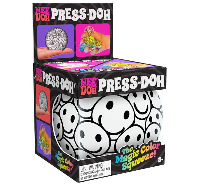 NeeDoh Press-Doh Squishy Stress Ball – Turns from Black & White to Colors