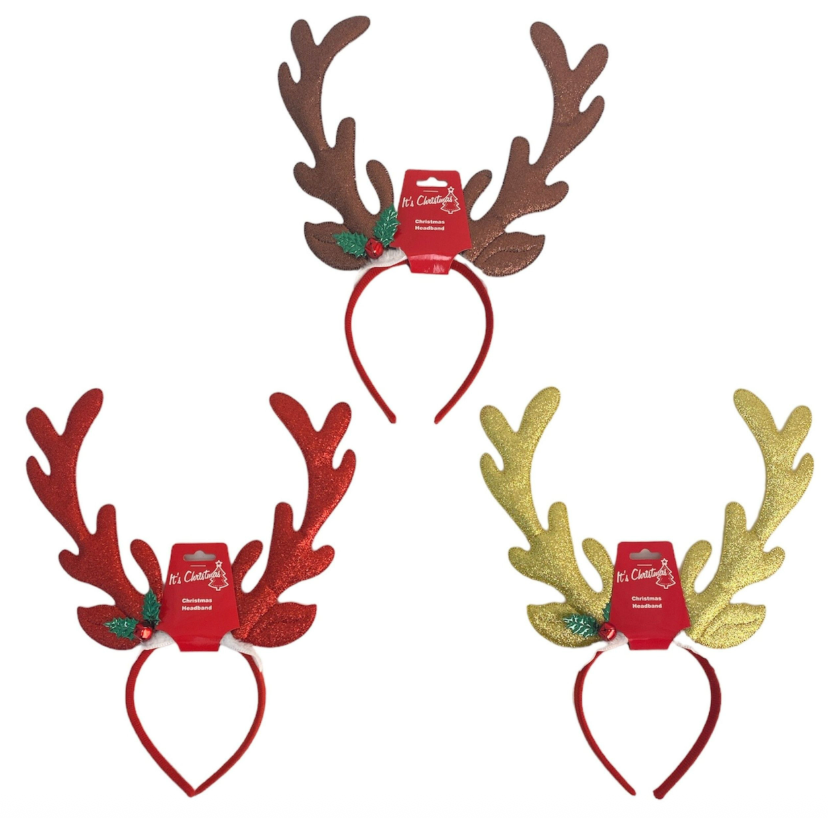Antler Shimmer Headband – Assorted Colors – Each Color Sold Separately