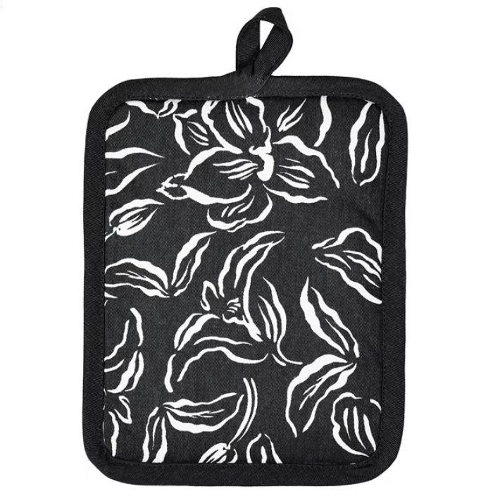 MU Kitchen Designer Pot Holder – Black Water Lily