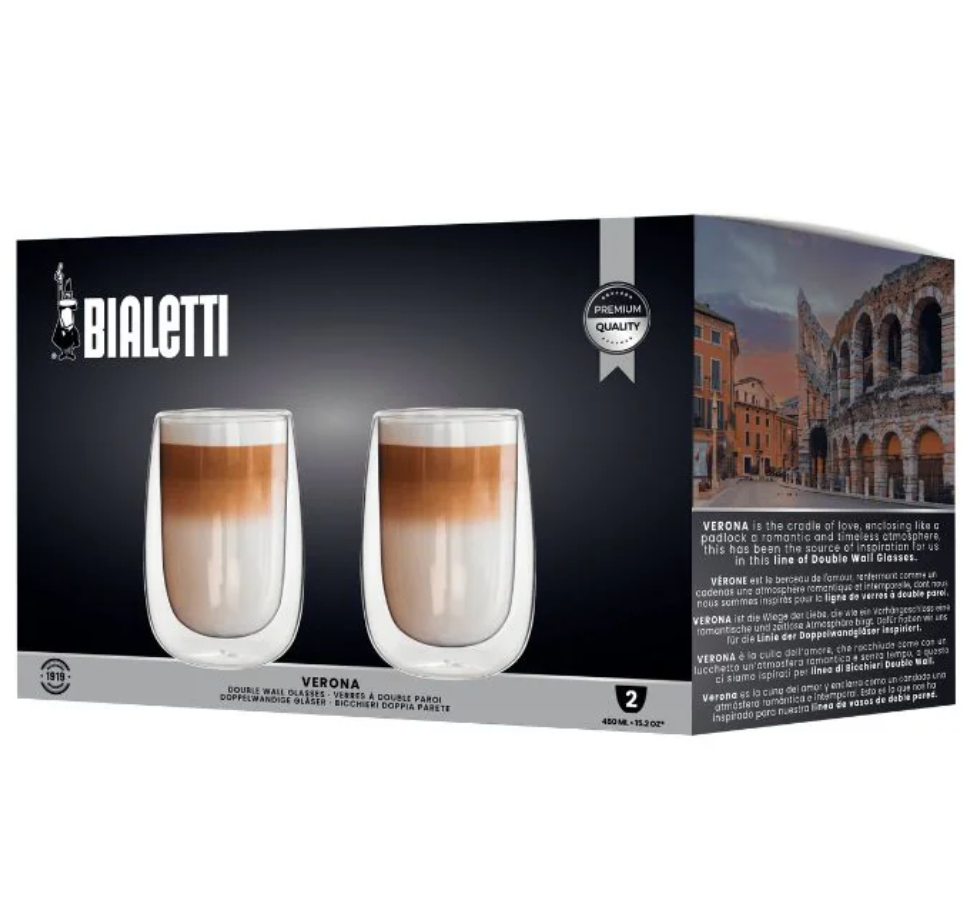 Bialetti Verona Double Wall Glasses – 450 Ml –  Set of 2