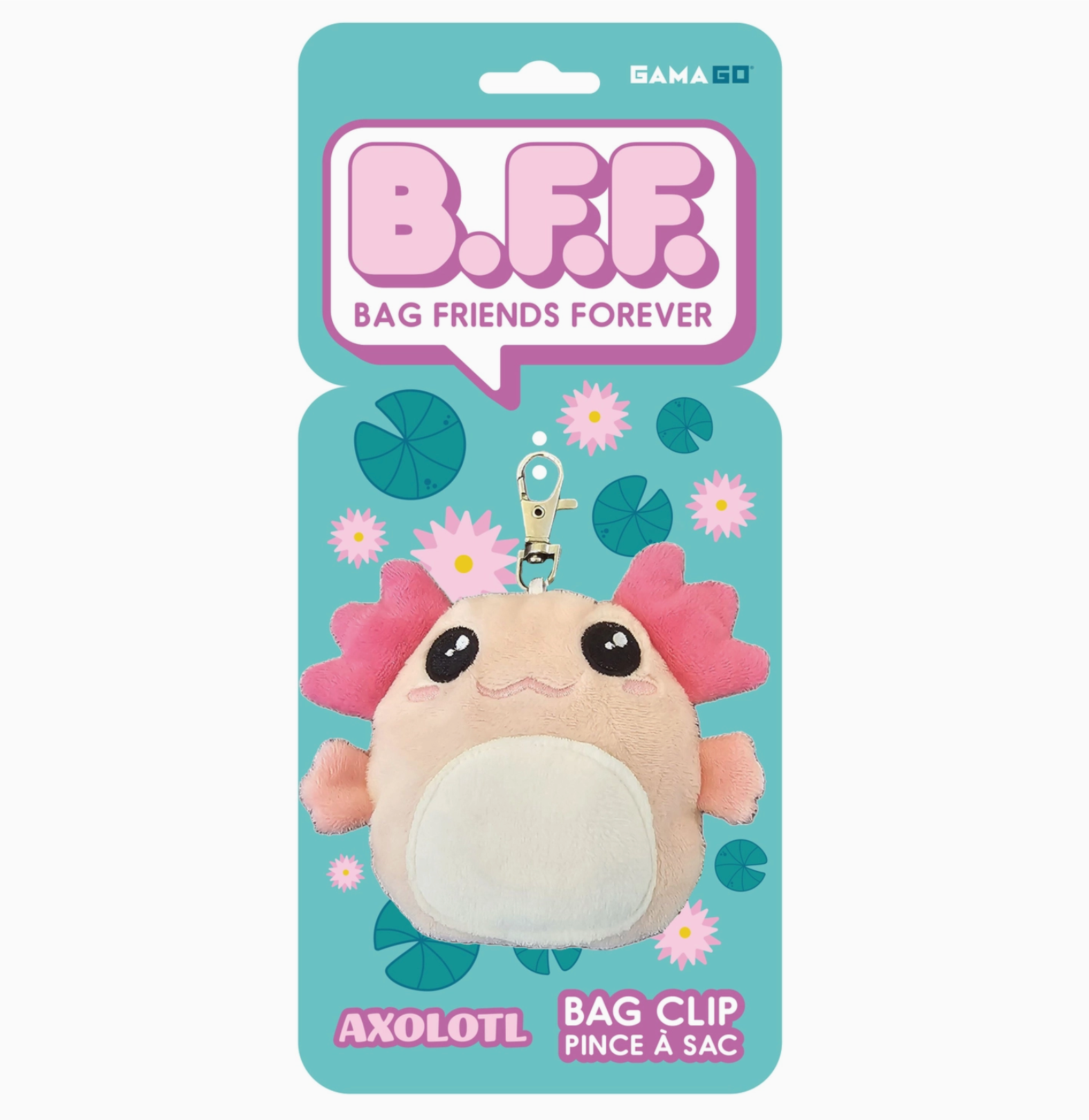 GAMMAGO Plush Clip On Bag Charm – Axolotl