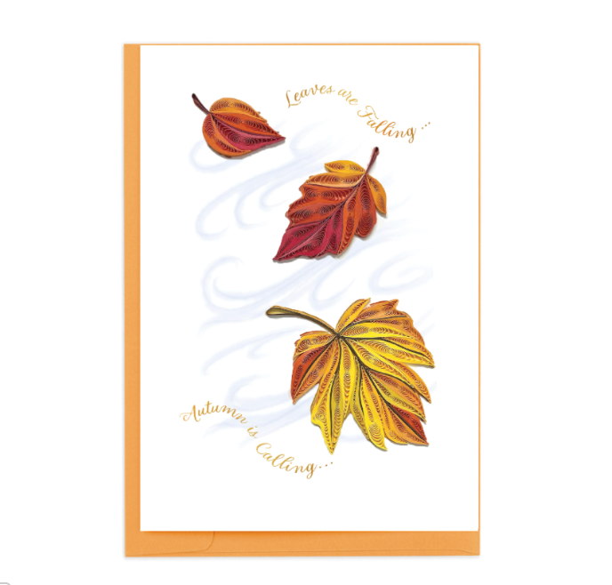 Design Design Autumn Leaves Greeting Card– 1 Card & 1 Envelope